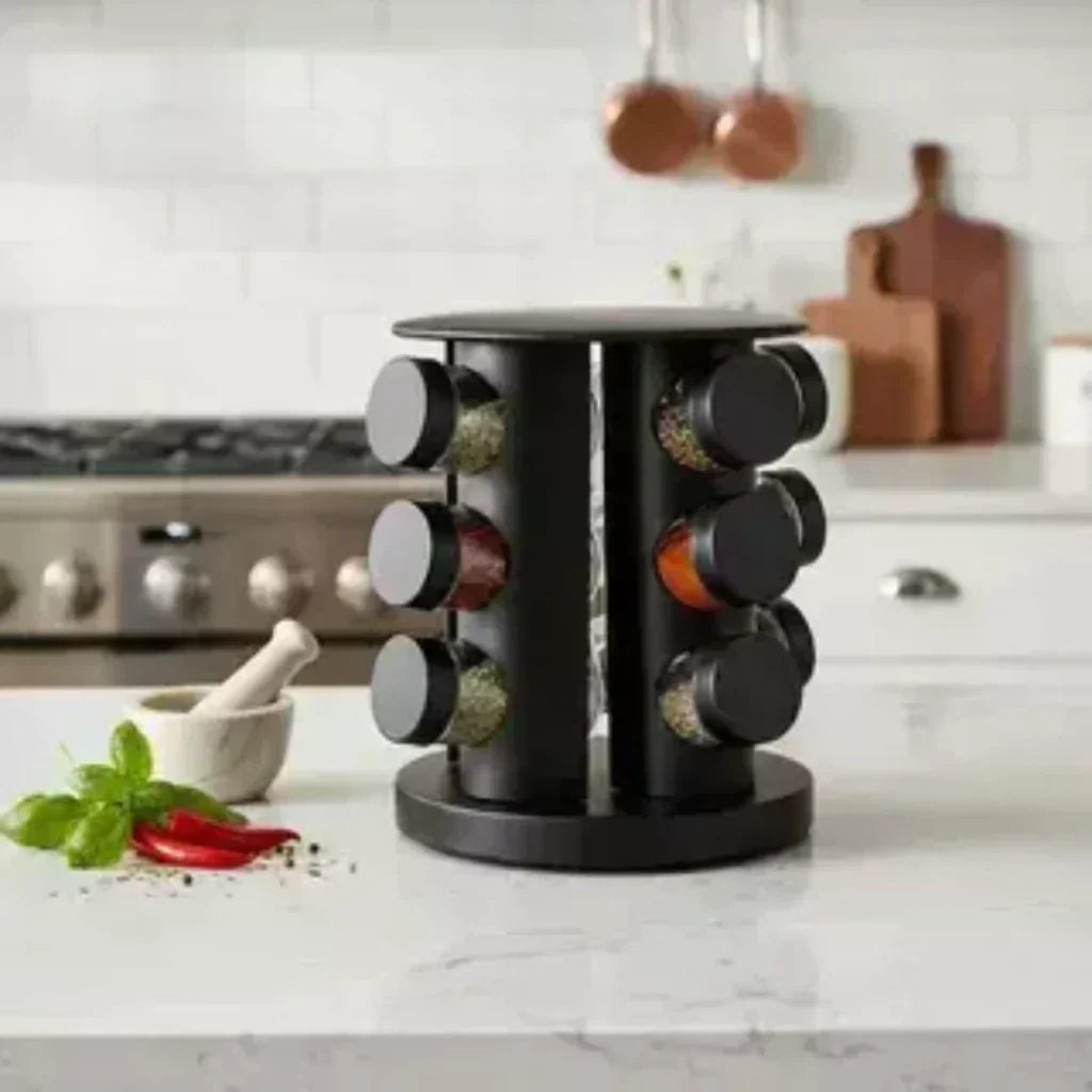 Étagère à Épices Rotative avec 12 Pots | Organisation Cuisine